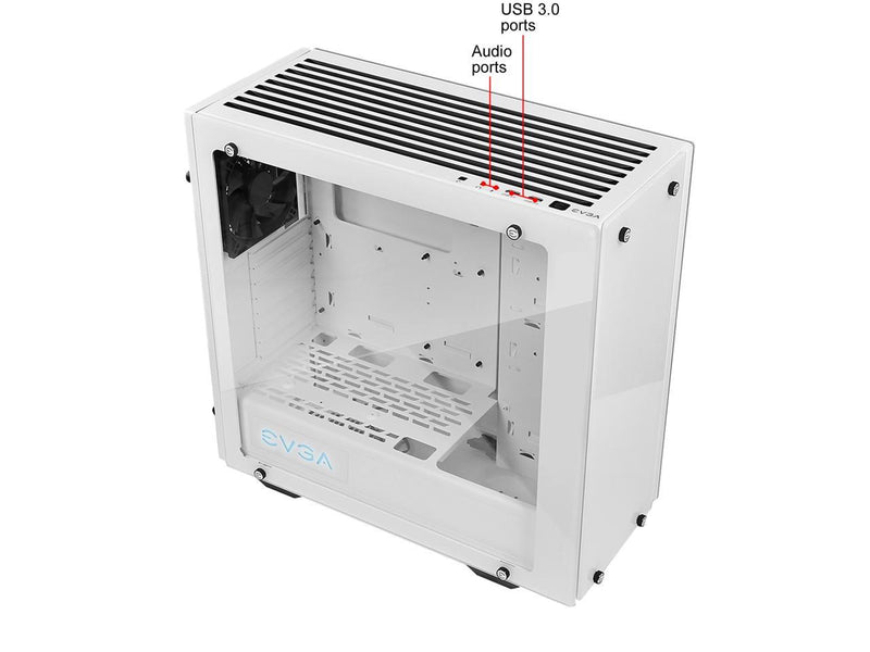 EVGA DG-76 Alpine White Mid-Tower, 2 Sides of Tempered Glass, RGB LED and Control Board, Gaming Case 166-W1-2232-KR