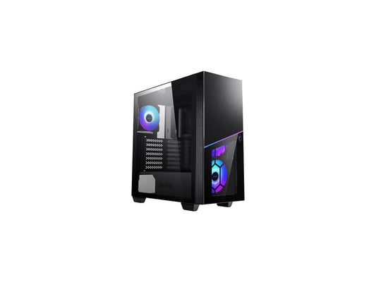 MSI MPG SEKIRA 100R Black Steel / Plastic / Tempered Glass ATX Mid Tower Gaming Case with 4 x 120mm ARGB Fan Pre-installed