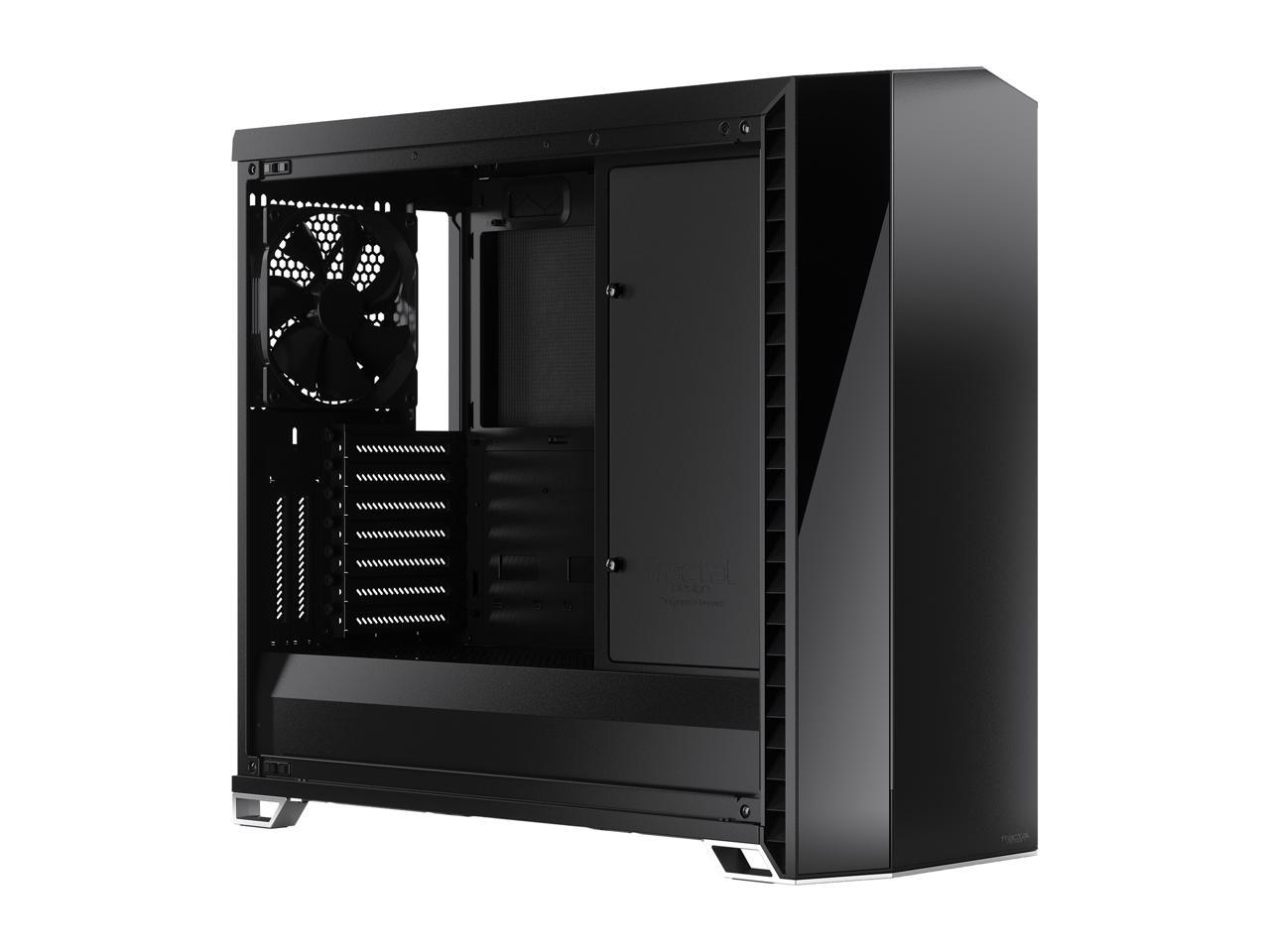 Fractal Design Vector RS Blackout ATX Silent Modular Dark Tint Tempered Glass Window Mid Tower Computer Case with ARGB LED strip and Adjust R1 RGB Controller