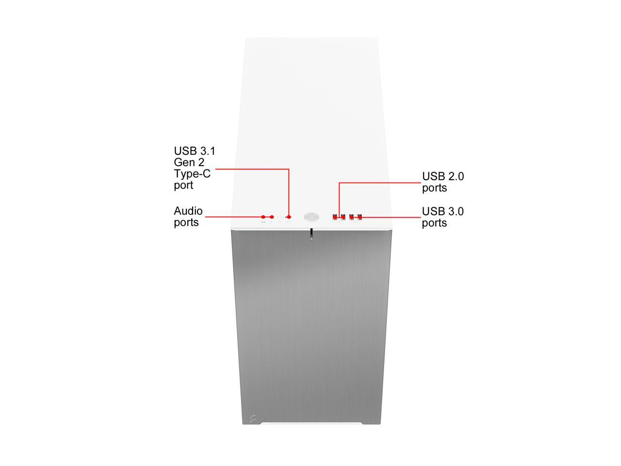Fractal Design Define 7 White Brushed Aluminum/Steel E-ATX Silent Modular Mid Tower Computer Case