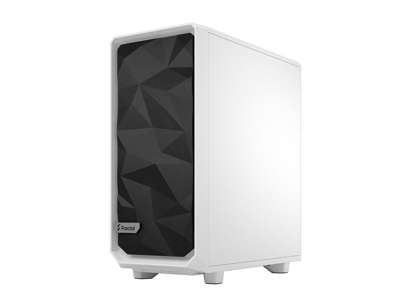 Fractal Design Meshify 2 Compact White ATX Flexible High-Airflow Tempered Glass Window Mid Tower Computer Case, FD-C-MES2C-05