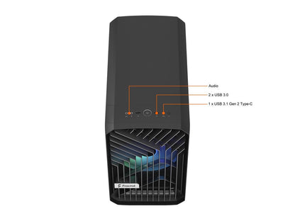 Fractal Design Torrent Nano RGB Black TG Light Tint Tempered Glass High-Airflow Mini-ITX Computer Case
