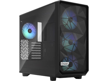 Fractal Design Meshify 2 Lite RGB Black ATX Flexible Light Tinted Tempered Glass Window Mid Tower Computer Case