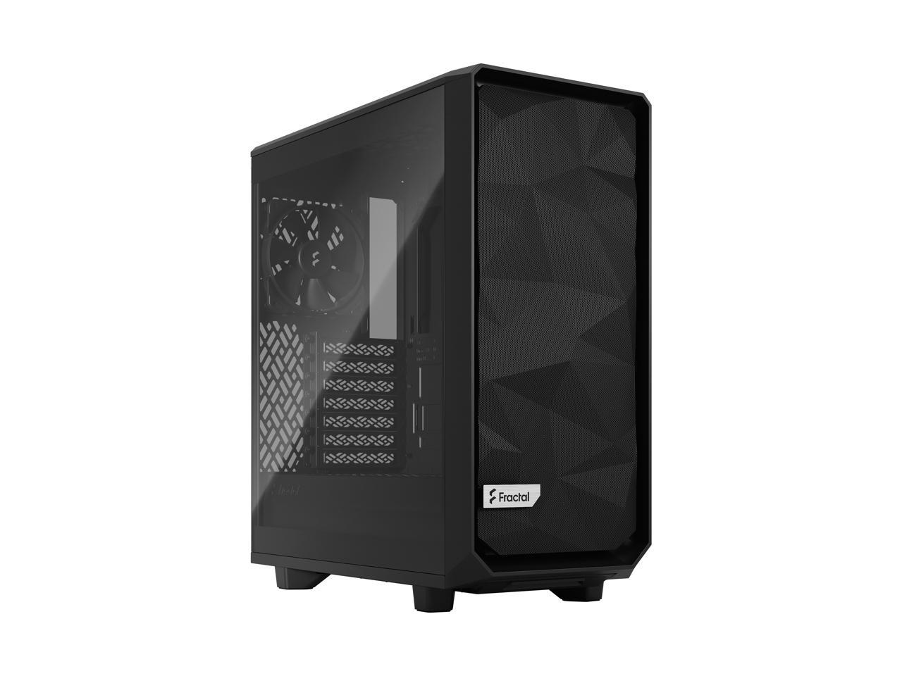 Fractal Design Meshify 2 Compact Lite Black TG High-Airflow Light Tinted Tempered Glass Window PC ATX Mid Tower Computer Case