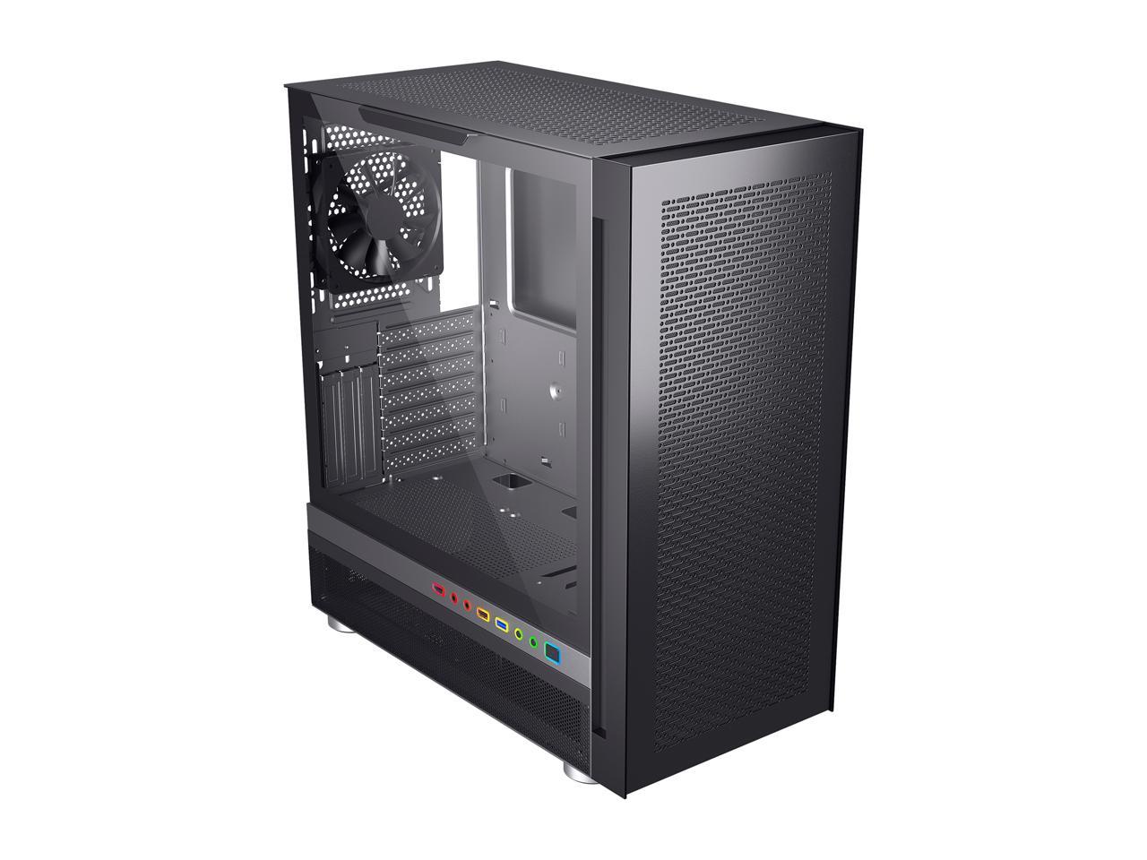 DIYPC IDX6-BK-RGB Black Steel / Tempered Glass ATX Mid Tower Computer Case