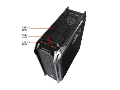 COUGAR Panzer-S Black ATX Mid Tower Transparent Fortress Computer Case