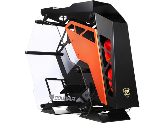 COUGAR Conquer Aluminum Alloy ATX Mid Tower Aluminum Frame Tempered Glass Gaming Case with LED Fan