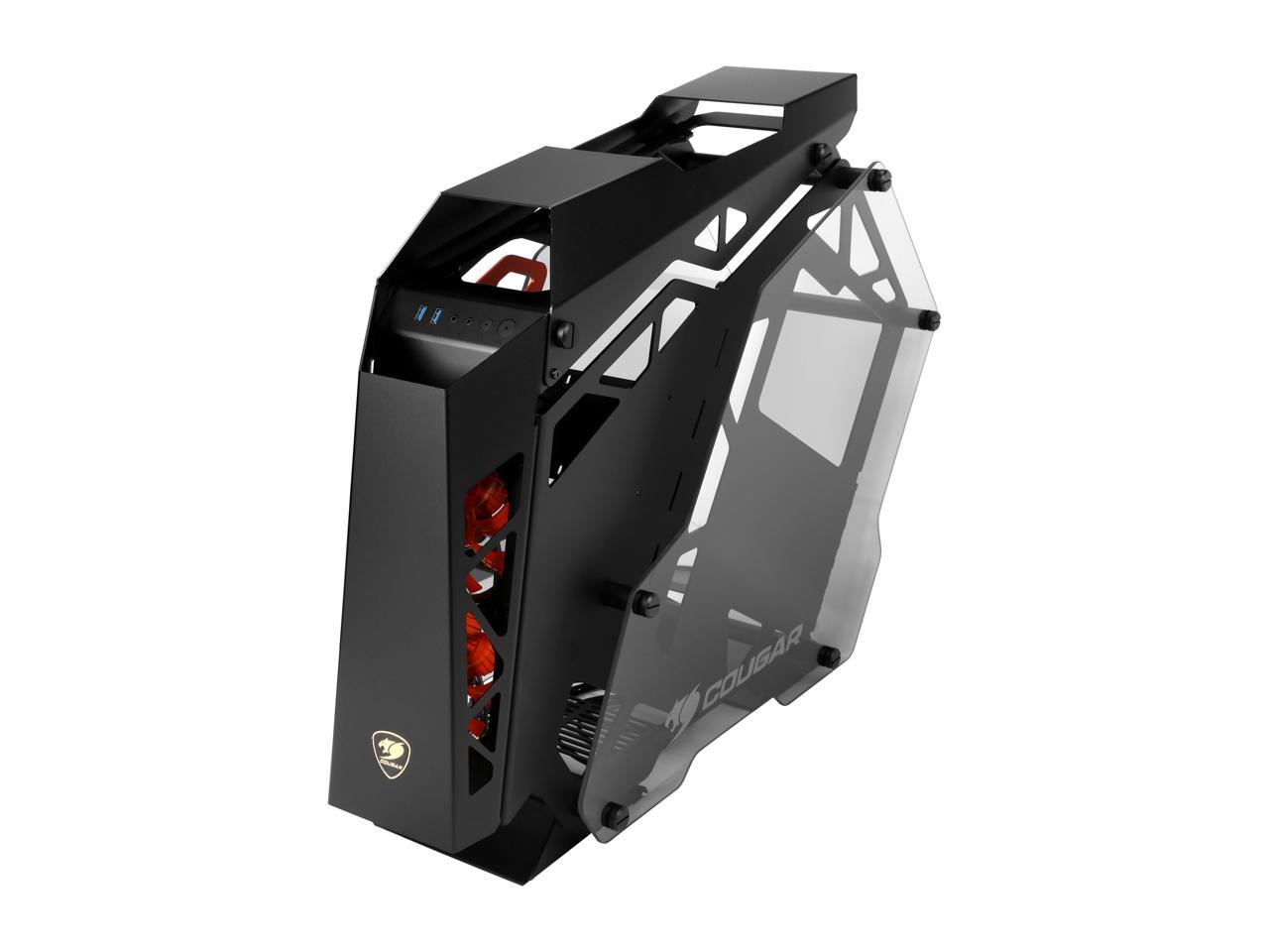 COUGAR Conquer Aluminum Alloy ATX Mid Tower Aluminum Frame Tempered Glass Gaming Case with LED Fan