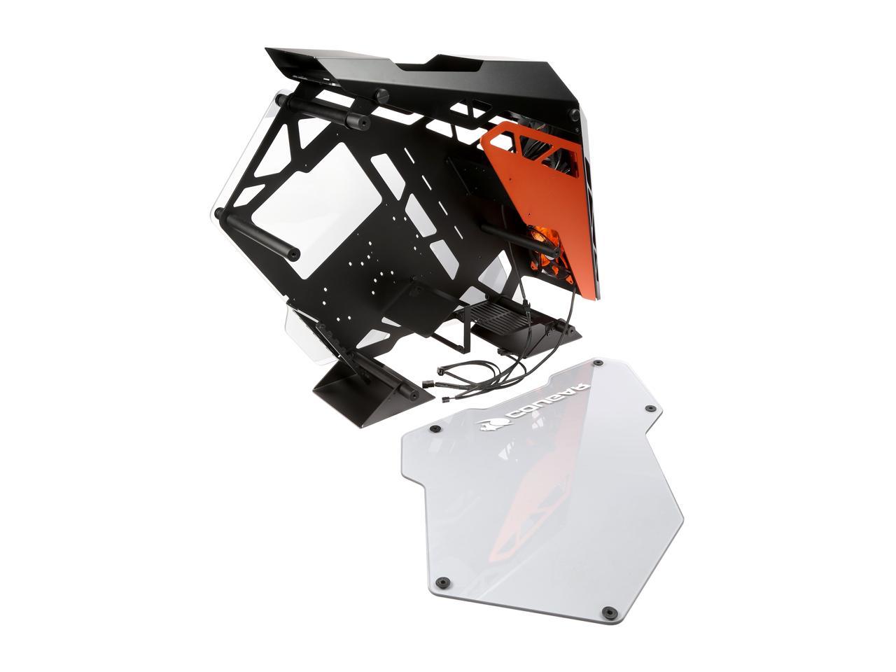 COUGAR Conquer Aluminum Alloy ATX Mid Tower Aluminum Frame Tempered Glass Gaming Case with LED Fan