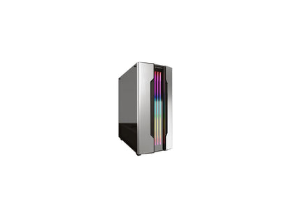COUGAR Gemini S Silver Gaming Mid Tower Case with a Full-Sized Tempered Glass Cover and Integrated RGB Lighting