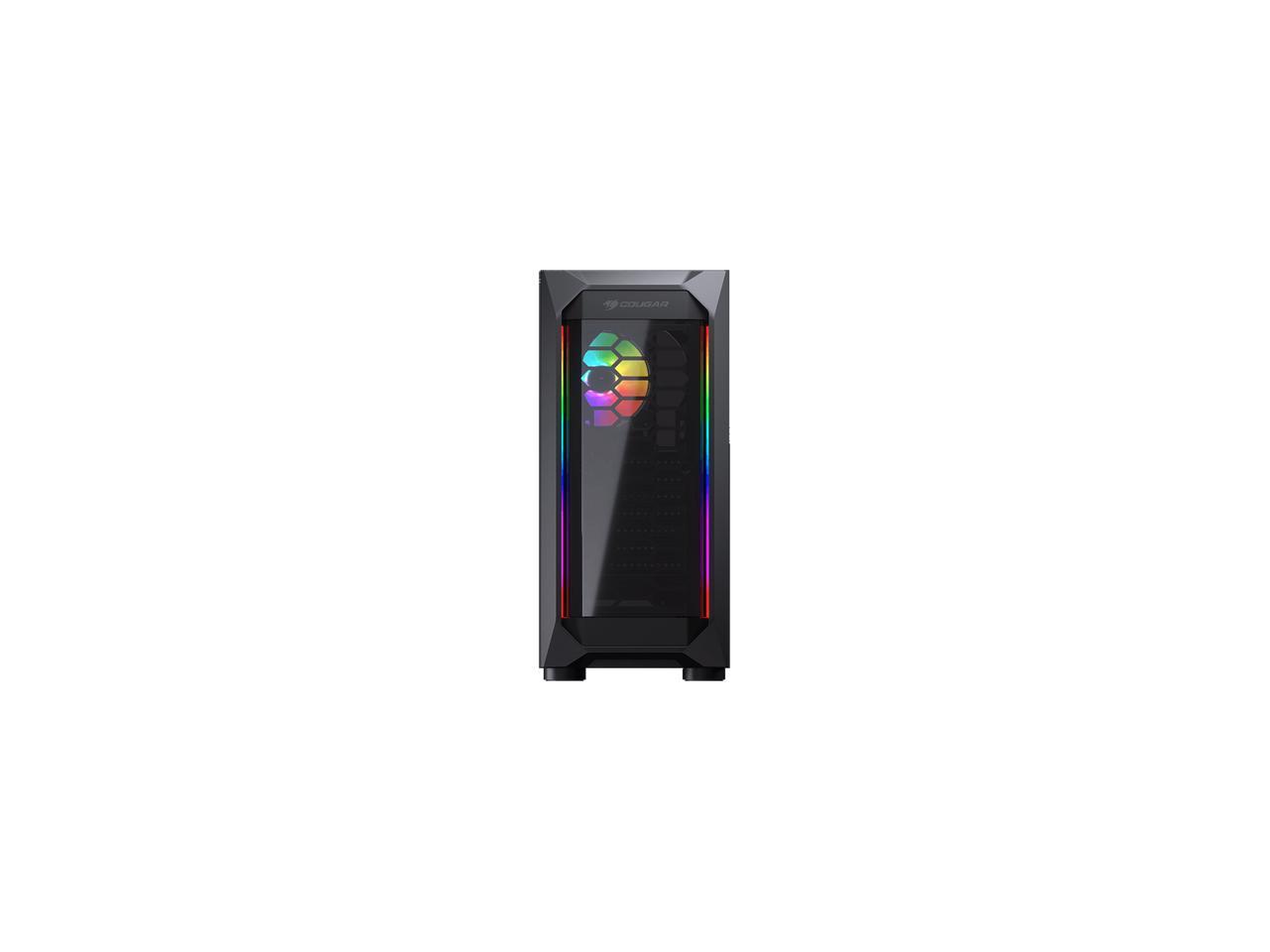 COUGAR MX410 Black Powerful and Compact Mid-Tower Case with Dual RGB Strips