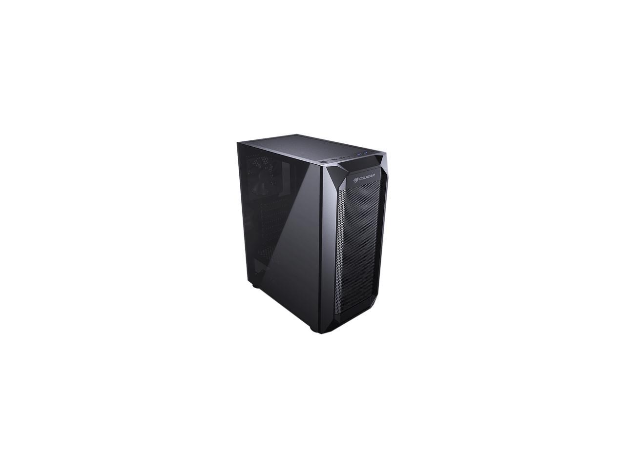 COUGAR MX410 Mesh-G Black Powerful and Compact Mid-Tower Case with Mesh Front Panel and Tempered Glass