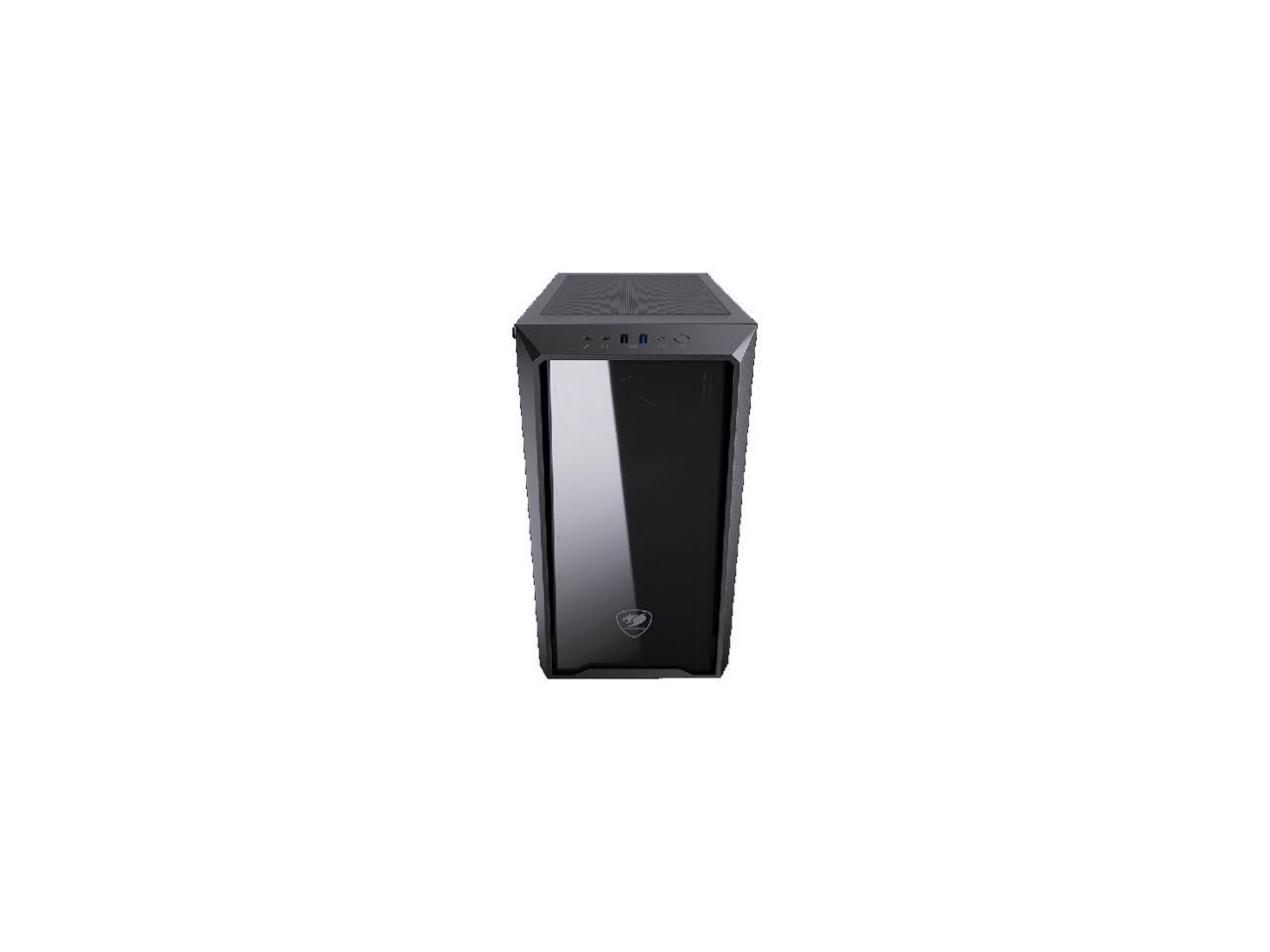 COUGAR MG120-G Black Elegant and Compact Mini Tower Case with Tempered Glass Side Window