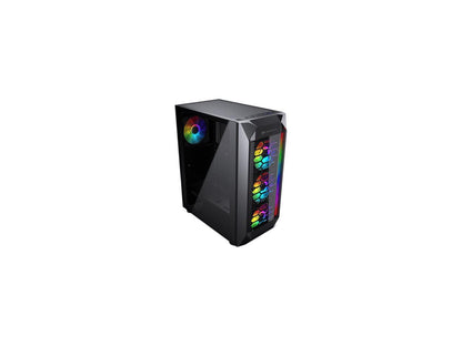 COUGAR MX410-G RGB Black ATX Mid Tower Powerful Airflow and Compact Mid-Tower Case with Tempered Glass