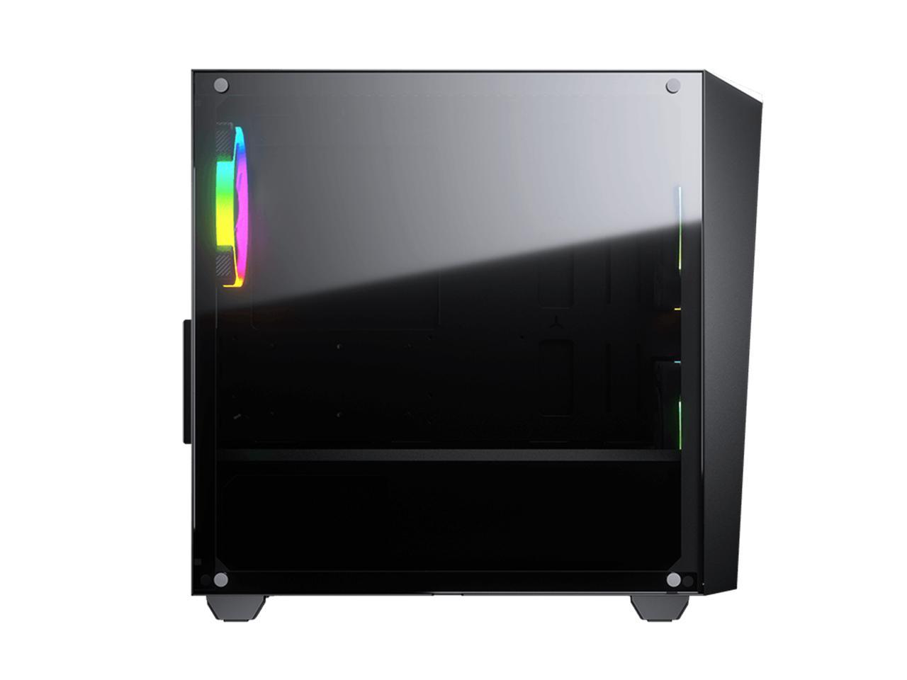 COUGAR MG120-G RGB Black Compact RGB Mini Tower Case with Tempered Glass Side Window