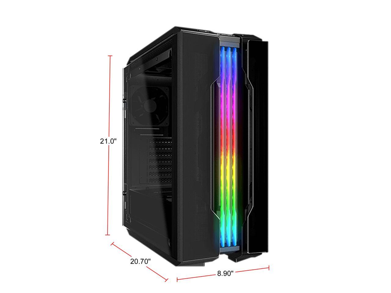 COUGAR Gemini T Pro 106KMT0008-00 Black Steel / Tempered Glass ATX Mid Tower Computer Case with Trelux RGB Lighting