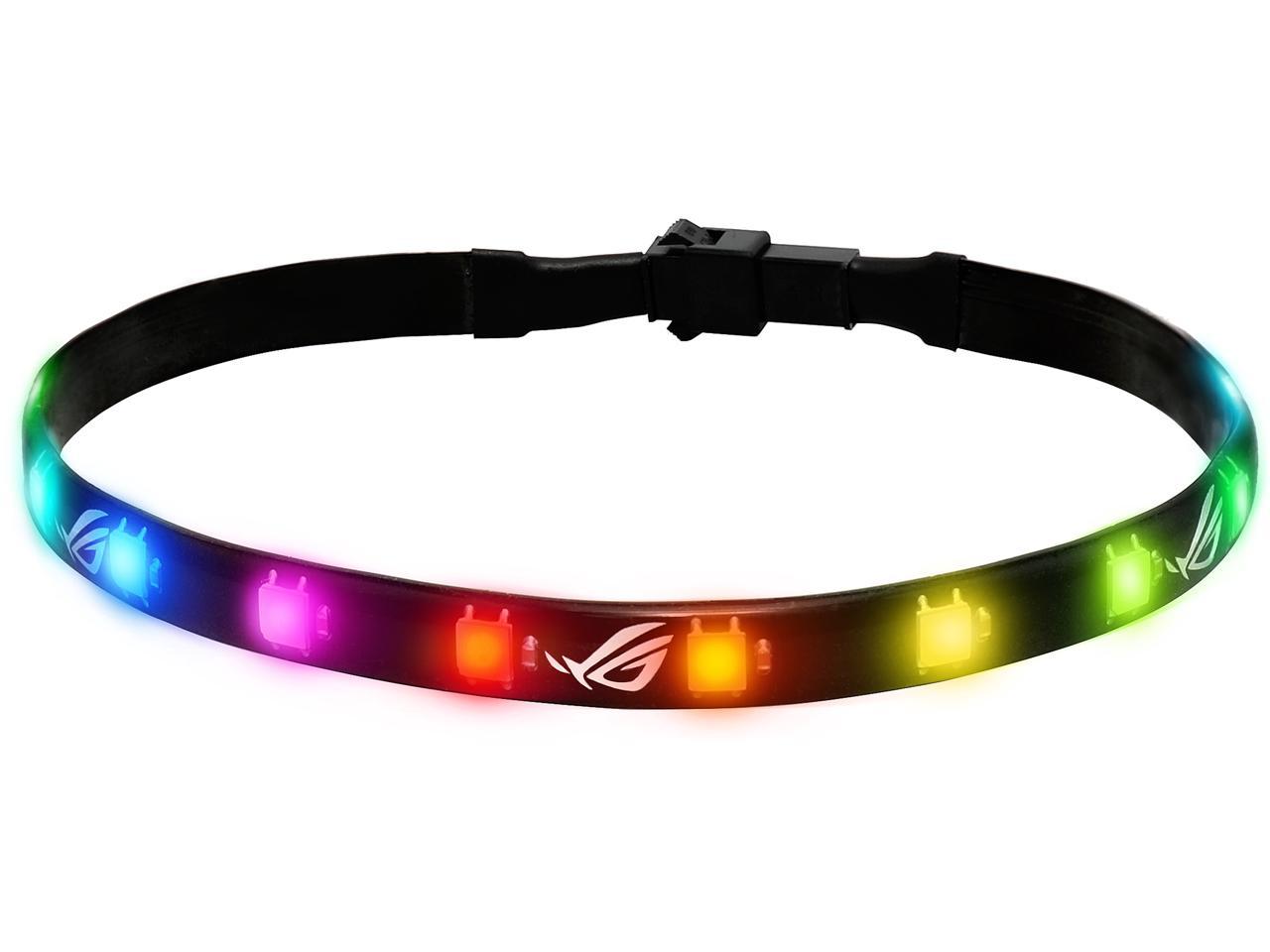 ASUS ROG Addressable RGB 5050 LED 30cm Lighting Strip with Magnetic Backing and Adhesive Strips for use with AURA Sync RGB Lighting Software