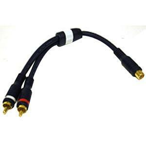 C2G 6in Velocity Two RCA Stereo Male to One RCA Mono Female Y-Cable