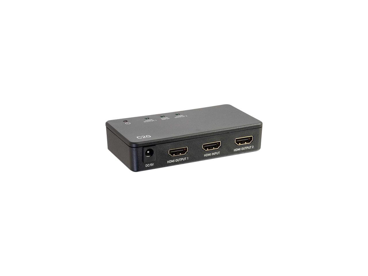 C2G 41057 2-Port 4K UHD HDMI Splitter, Black