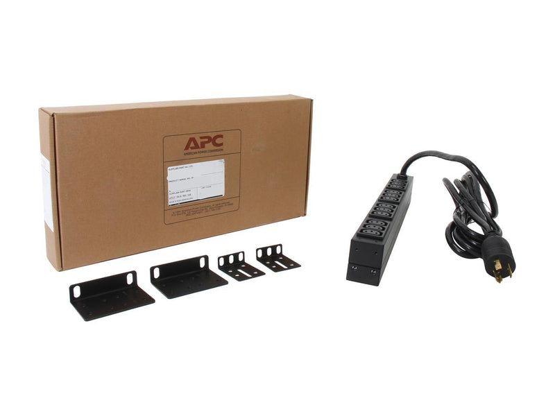 APC Rack Mount PDU, Basic 208V/20A, (12) Outlets, 1U Horizontal Rackmount (AP9566)