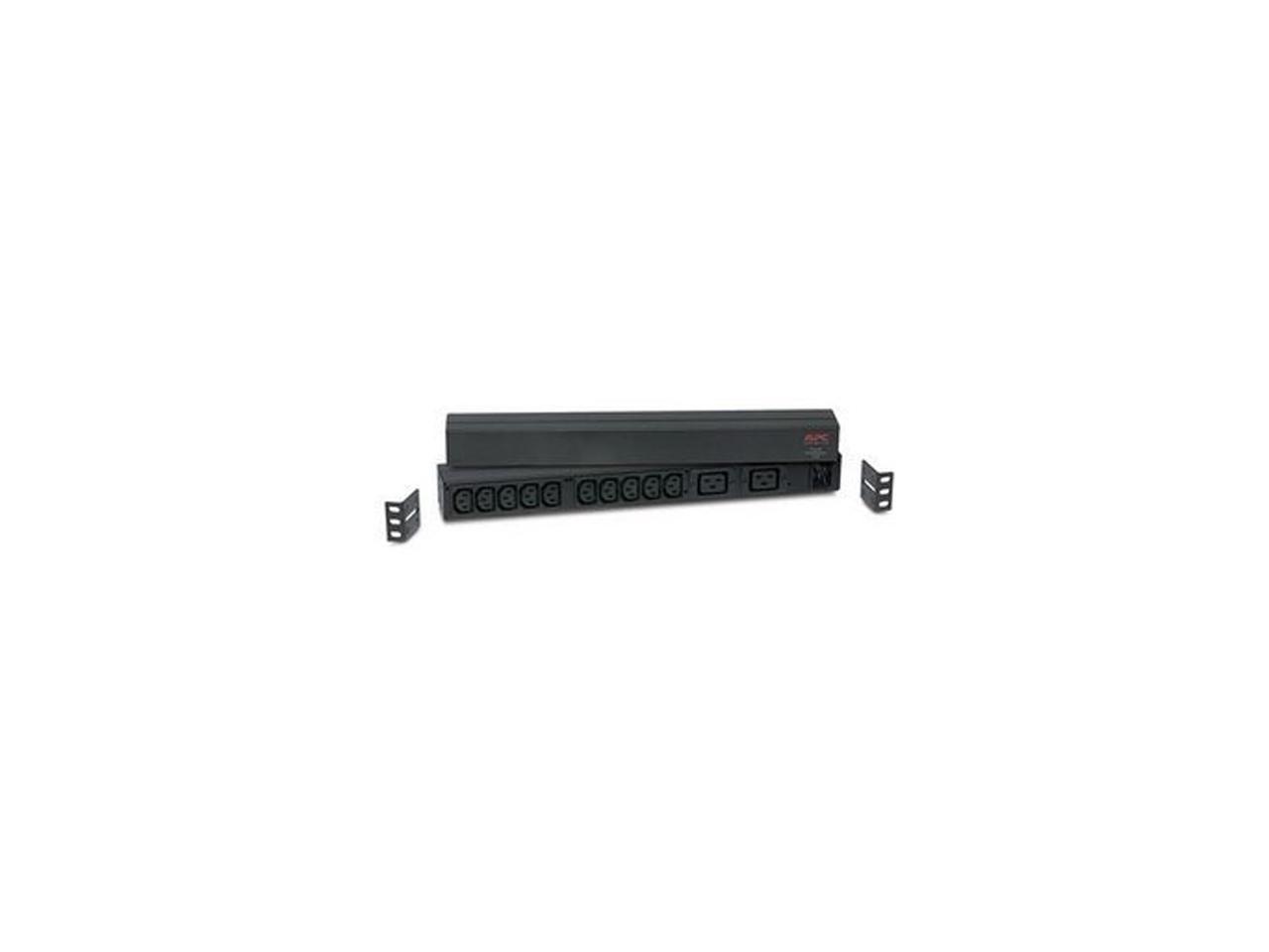 APC Rack Mount PDU, Basic 120V-230V/16A, (12) Outlets, 1U Horizontal Rackmount (AP9559)
