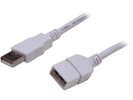 C2G 19003 USB Extension Cable - USB 2.0 A Male to A Female Extension Cable, White (3.3 Feet, 1 Meter)