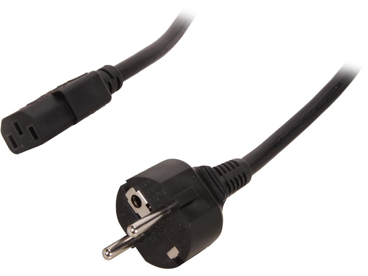 C2G 03138 14 AWG European Power Cord - CEE7/7 to IEC320C13, TAA Compliant, Black (8.20 Feet, 2.5 Meters)