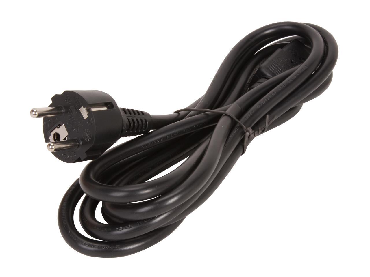 C2G 03138 14 AWG European Power Cord - CEE7/7 to IEC320C13, TAA Compliant, Black (8.20 Feet, 2.5 Meters)