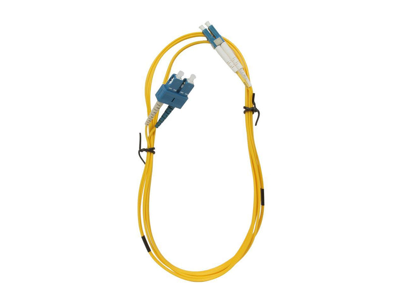 C2G 26260 OS2 Fiber Optic Cable - LC-SC 9/125 Duplex Single-Mode PVC Fiber Cable, Yellow (6.6 Feet, 2 Meters)