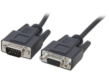 C2G 52030 DB9 M/F Serial RS232 Extension Cable, Black (6 Feet, 1.82 Meters)