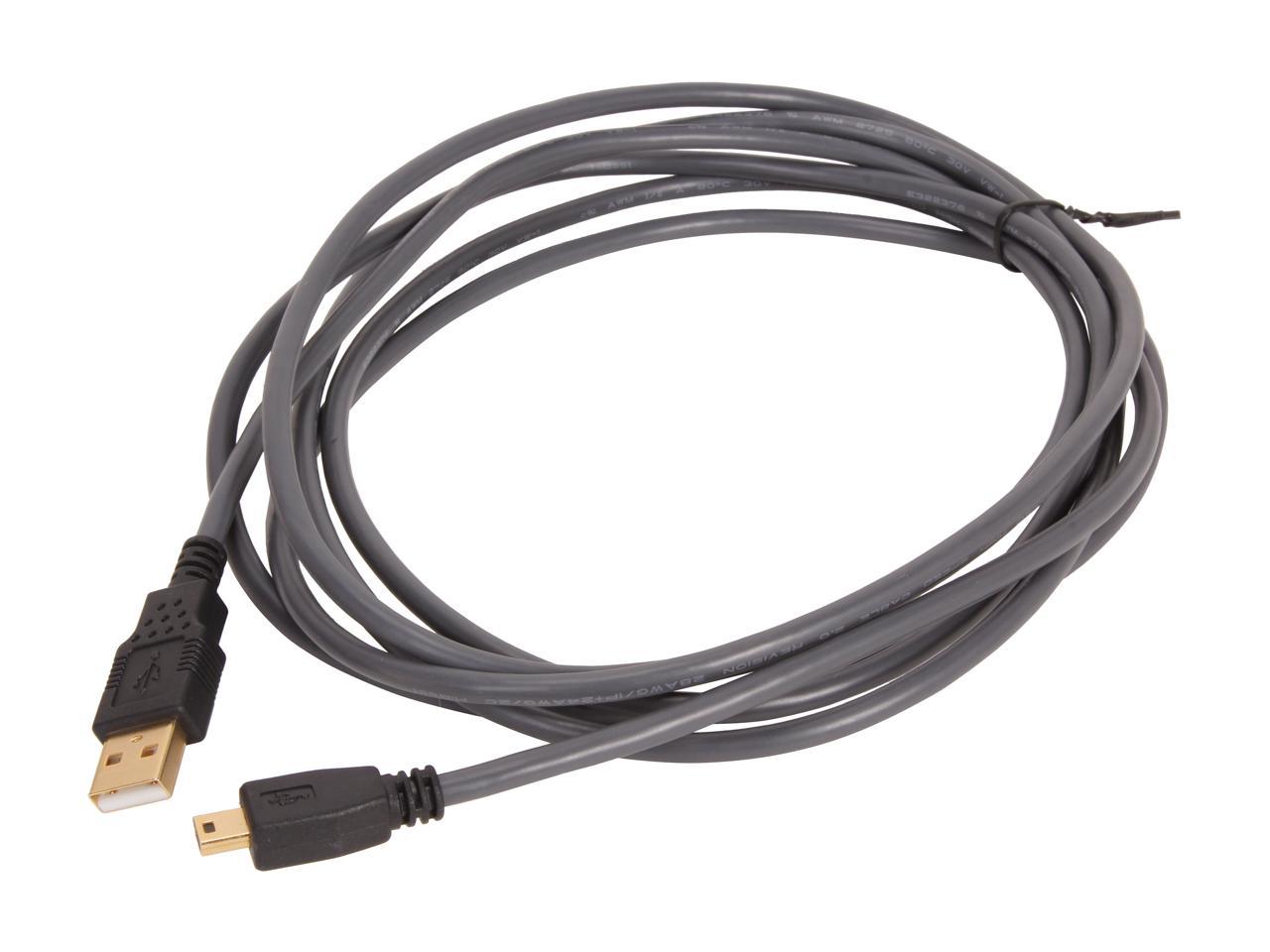 C2G 29652 USB Cable - Ultima USB 2.0 A to USB Mini-B Male Cable, Black (9.8 Feet, 3 Meters)