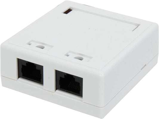 C2G/Cables To Go 03837 2-Port Cat5E Surface Mount Box - White