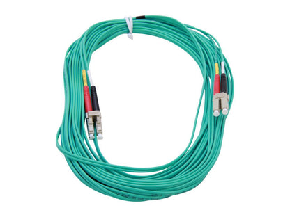 C2G 33050 OM3 Fiber Optic Cable - LC-LC 10Gb 50/125 Duplex Multimode PVC Fiber Cable, Aqua (32.8 Feet, 10 Meters)