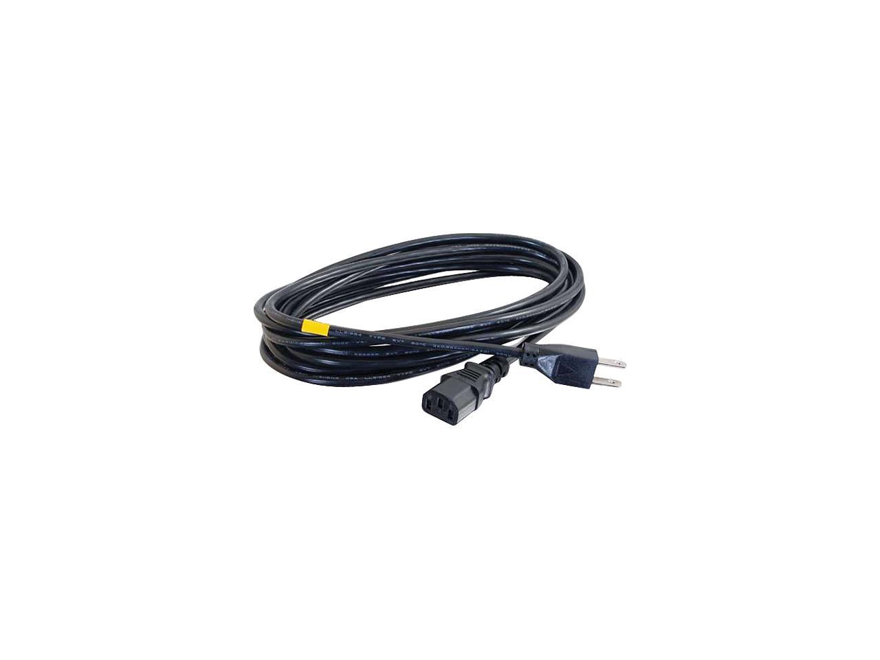 C2G 27901 18 AWG Universal Flat Panel TV Power Cord - NEMA 5-15P to IEC320C13, TAA Compliant, Black (3 Feet, 0.91 Meters)