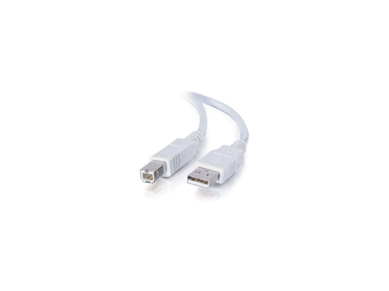 C2G 13401 USB Cable - USB 2.0 A Male to B Male Cable, White (16.4 Feet, 5 Meters)