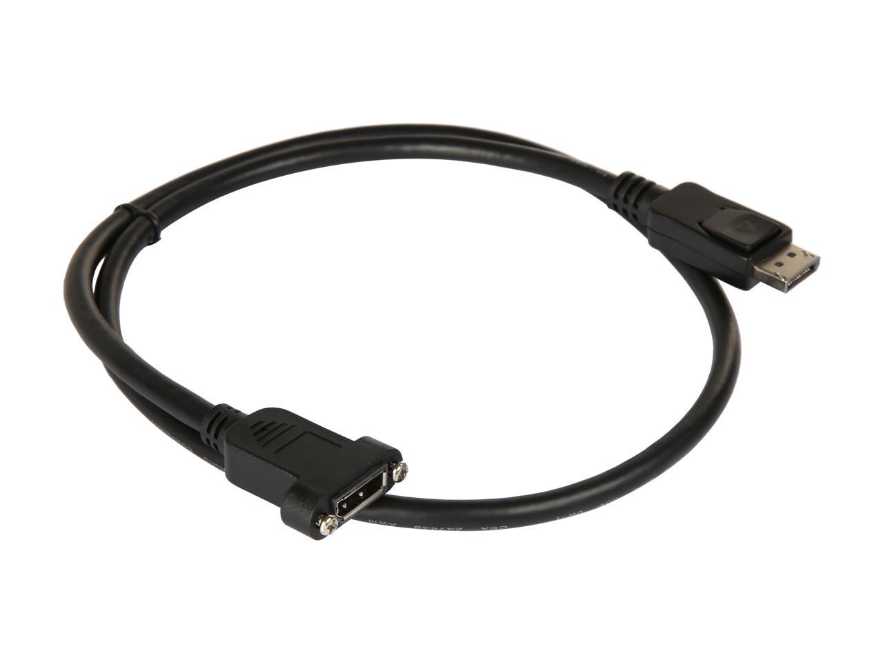 StarTech.com DPPNLFM3PW 3 ft. Black Connector A: DisplayPort Male Connector B: DisplayPort Female Powered DisplayPort Panel Mount Cable with Power Male to Female
