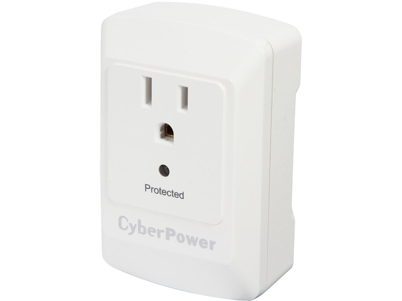 CyberPower CSB100W Wall Mount 1 Outlet 900 joule Essential Surge Protection