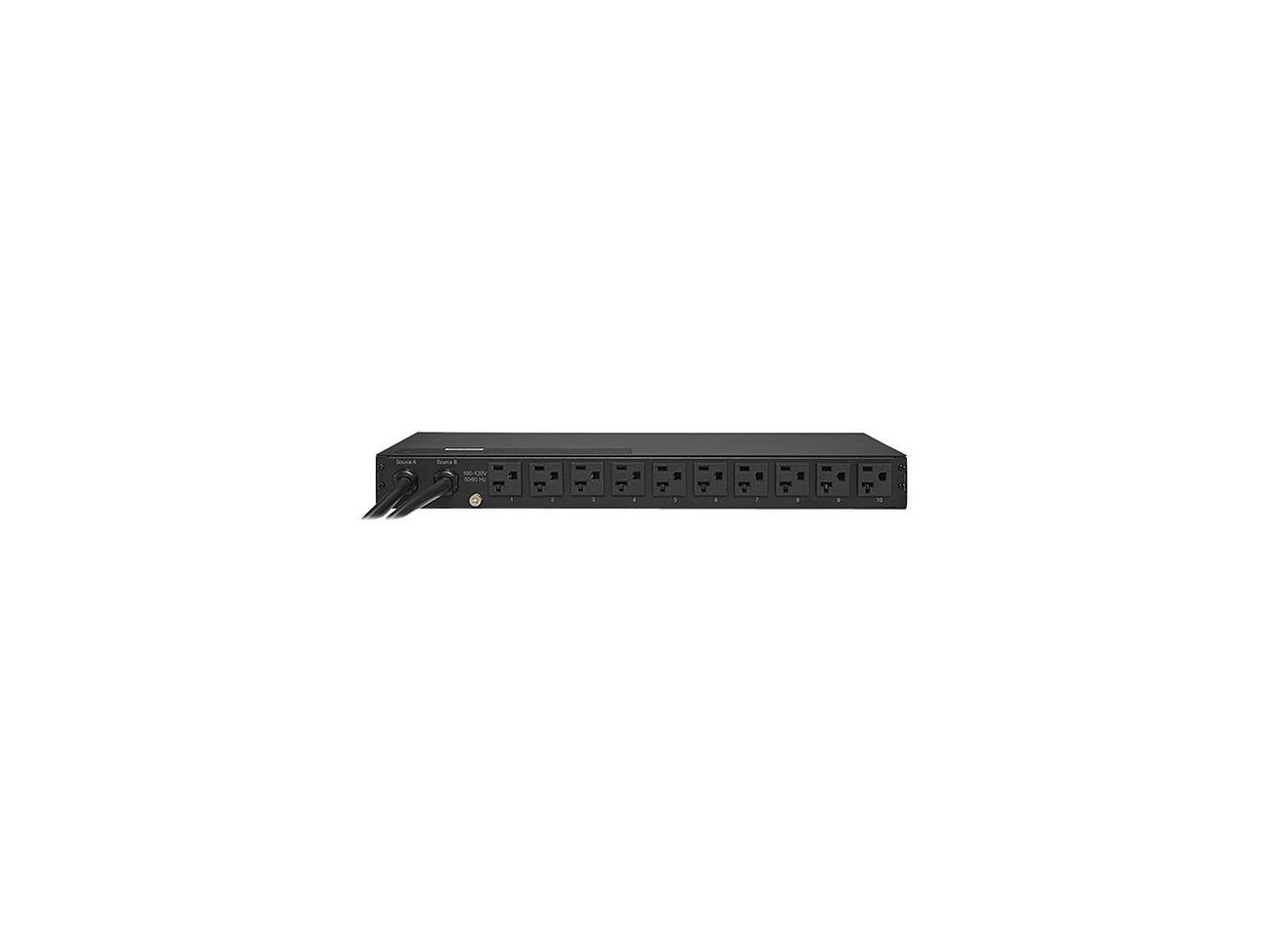 CyberPower PDU20M10AT Metered ATS PDU 120V 20A 1U 10-Outlets (2) 5-20P