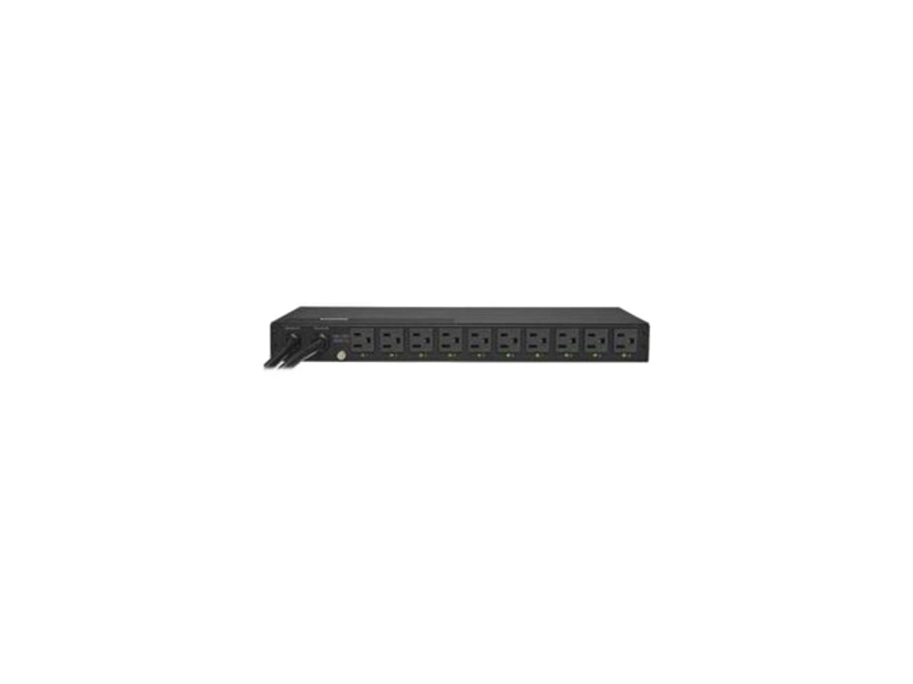 CyberPower PDU15SW10ATNET Switched ATS PDU 120V 15A 1U 10-Outlets (2) 5-15P