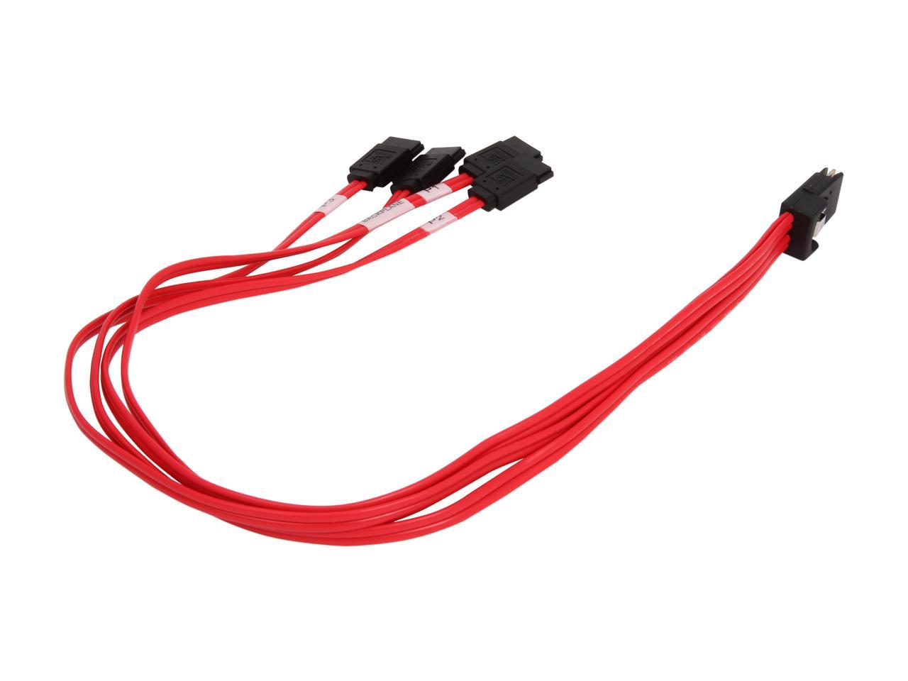 Tripp Lite Model S508-18N 18" Internal SAS Cable, 4-Lane mini-SAS (SFF-8087) to 4xSATA 7pin (SFF-8482)