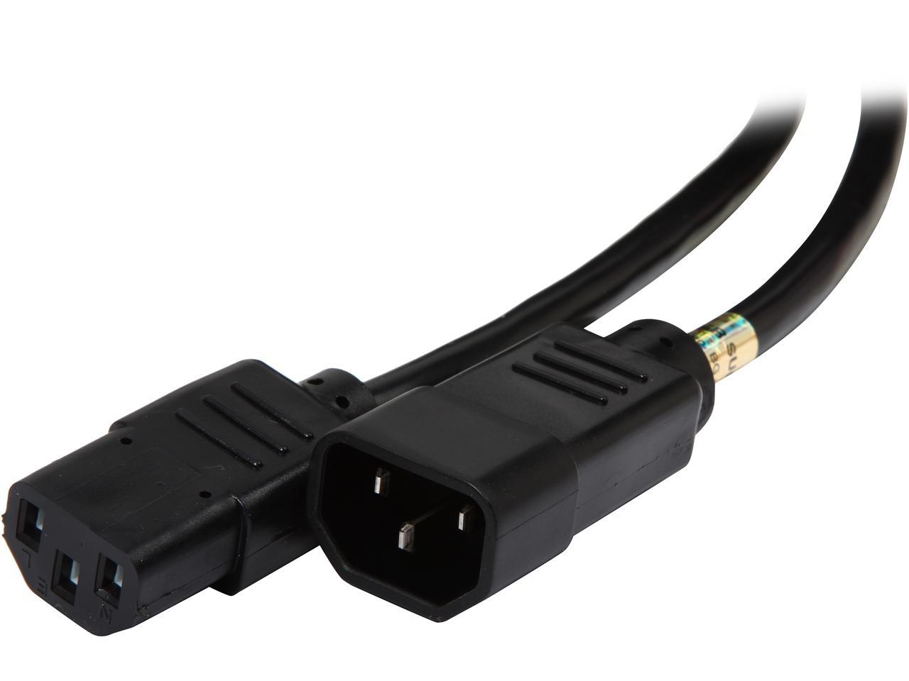 Tripp Lite Model P004-005-13A 5 ft. Black 16AWG SJT, 13A, 100-250V IEC-320-C14 to IEC-320-C13 Power Cord Male to Female