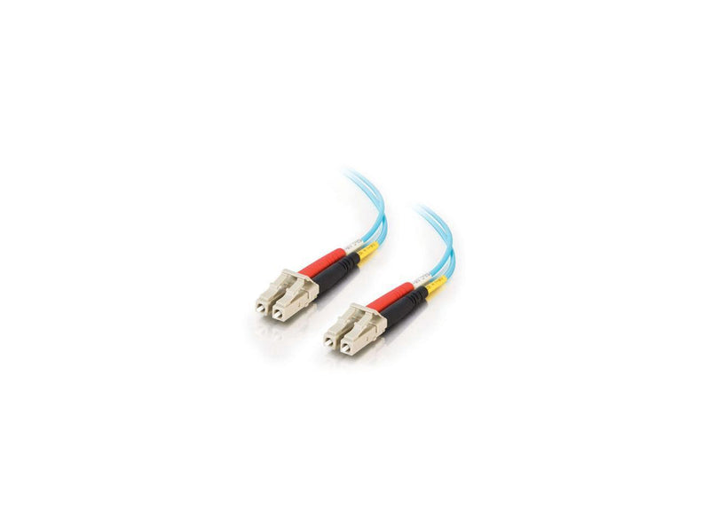 C2G 33048 OM3 Fiber Optic Cable - LC-LC 50/125 10Gb Duplex Multimode PVC Fiber Cable, Aqua (16.4 Feet, 5 Meters)