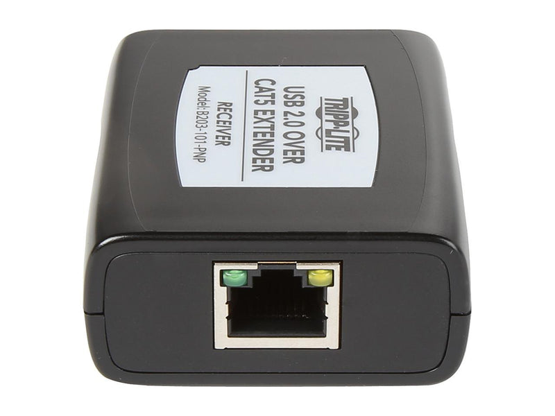 Tripp Lite 1-Port USB 2.0 Over Cat5/Cat6 Extender Kit, Transmitter & Receiver, Hi-Speed USB-A Up to 164 ft. (B203-101-PNP)