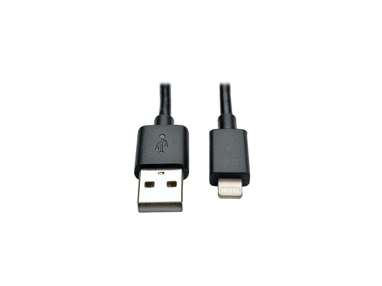 Tripp Lite M100-10N-BK Black MFi Certified Lightning to USB Cable Sync Charge Apple iPhone iPod iPad