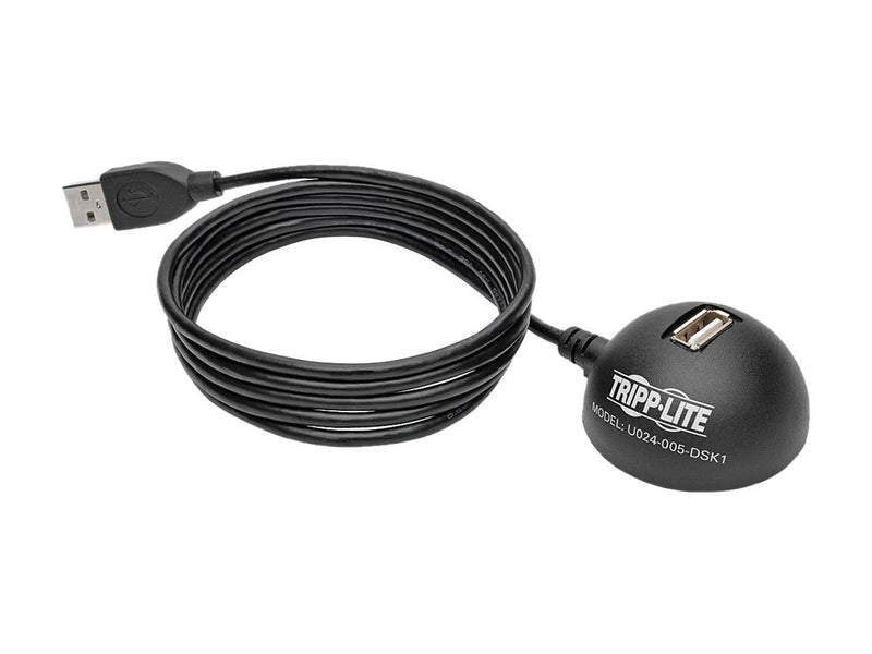 Tripp Lite 1-Port USB 2.0 Hi-Speed Desktop Extension Cable (M/F), USB Type-A, 5 ft. (U024-005-DSK1)