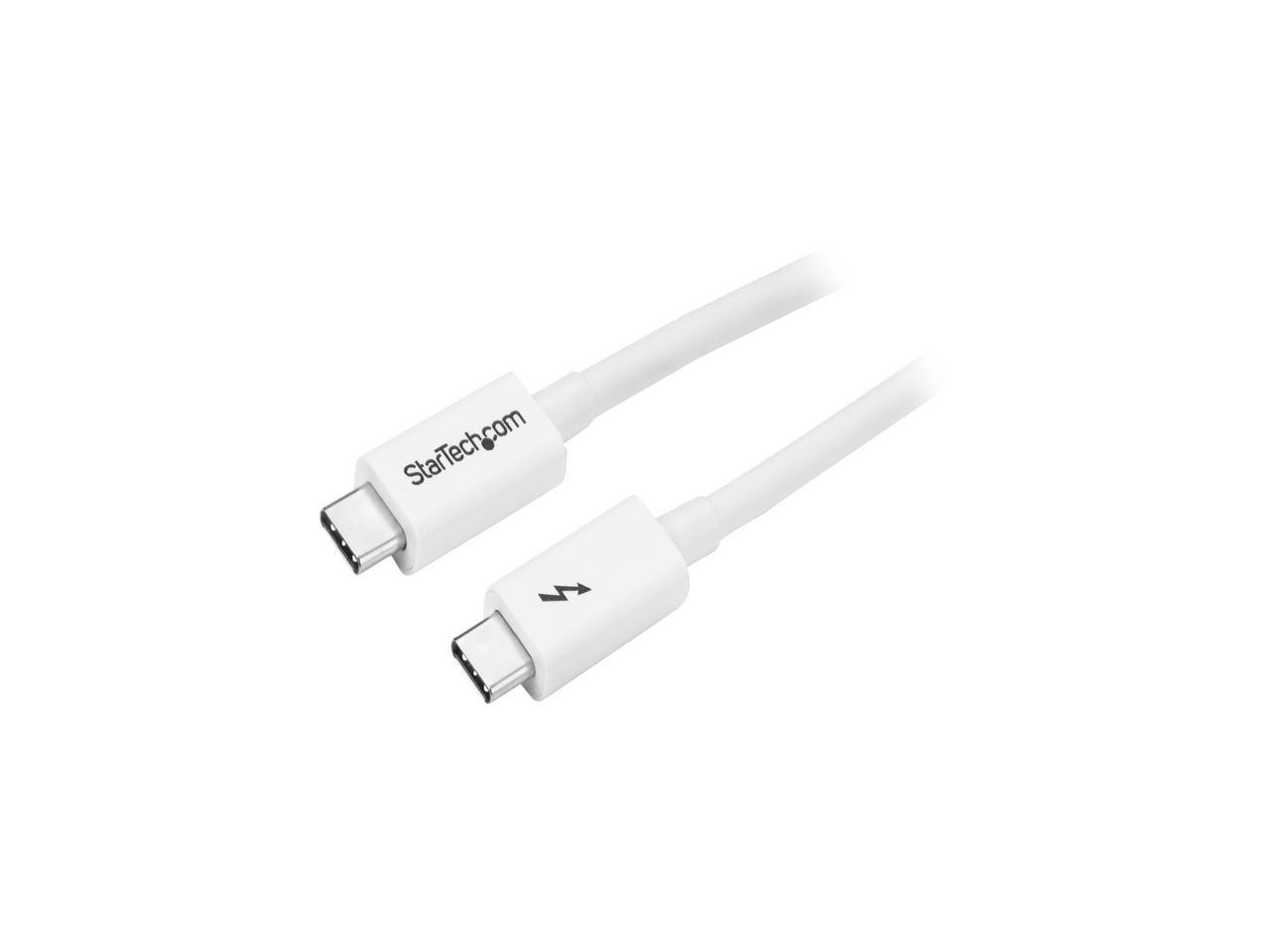StarTech.com TBLT3MM1MW Thunderbolt 3 Cable – 3 ft / 1m – White – 4K 60Hz – USB C Charger – USB C to USB C Cable – USB-C Charge Cable