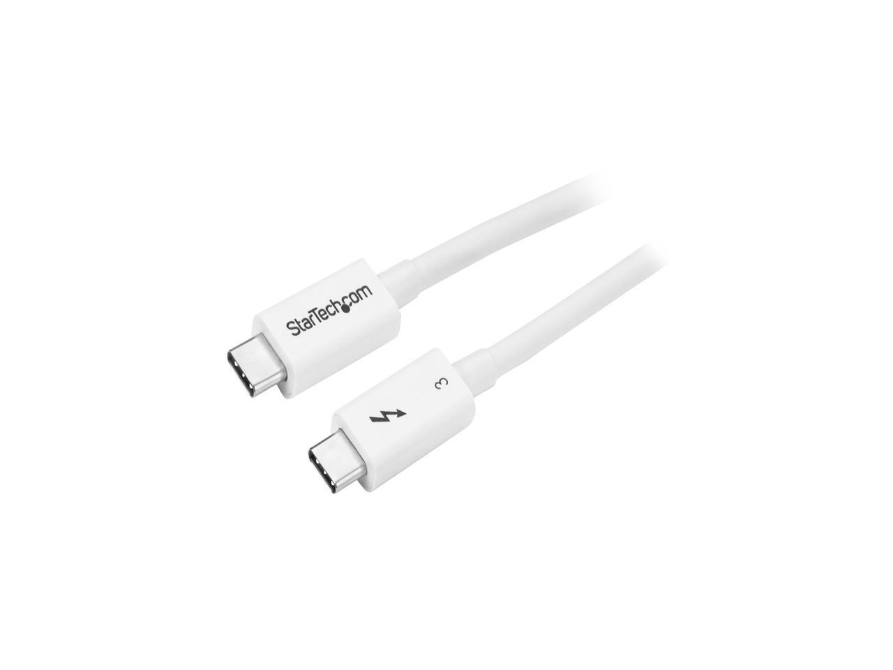 StarTech.com TBLT34MM50CW Thunderbolt 3 Cable – 1 ft /0.5m – White – 4K 60Hz – 40Gbps – Passive – Thunderbolt Cable – USB Type C Charger