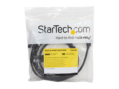 StarTech.com Model MDP2VGAMM6B Black Mini DisplayPort to VGA Adapter Converter Cable Male to Male