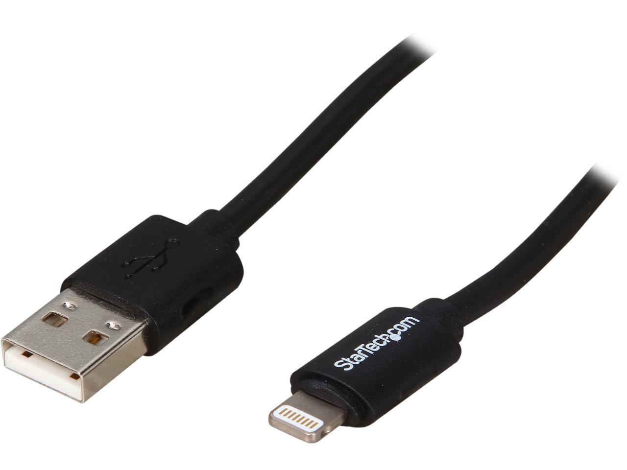 StarTech.com USBCLT30CMB Black Coiled Black Apple 8-pin Lightning Connector to USB Cable for iPhone / iPod / iPad