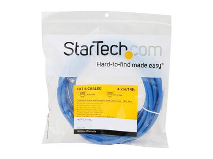 StarTech N6PATCH14BL StarTech.com Cat6 Patch Cable - 14 ft. - Blue Ethernet Cable - Snagless RJ45 Cable - Ethernet Cord - Cat 6 Cable - 14 ft.